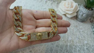 Pulsera Cubana Hombre Chapado Oro 18k