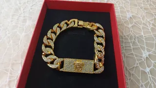 Pulsera Cubana Hombre Chapado Oro 18k