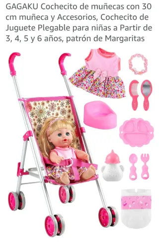 Cochecito de muñecas GAGAKU con accesorios