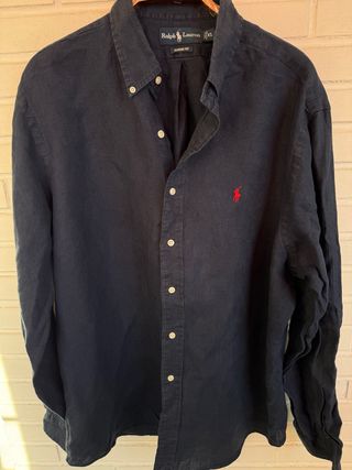 Camisa 100% lino azul marino RALPH LAUREN talla XL