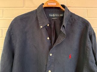 Camisa 100% lino azul marino RALPH LAUREN talla XL