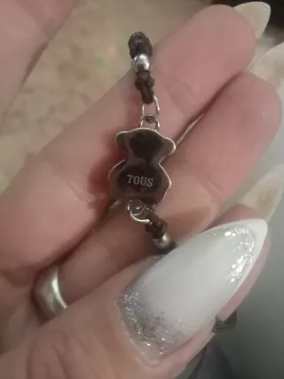 Pulsera Tous Oso Plata y Marrón