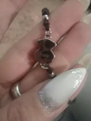 Pulsera Tous Oso Plata y Marrón