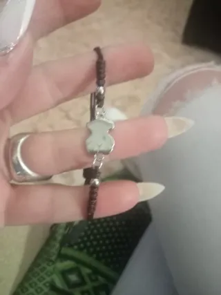 Pulsera Tous Oso Plata y Marrón