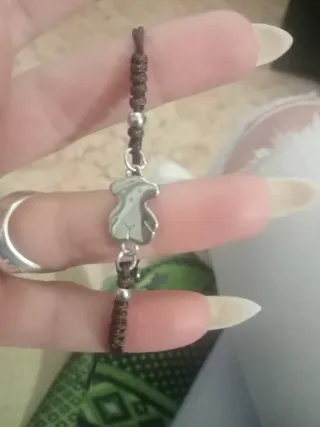 Pulsera Tous Oso Plata y Marrón