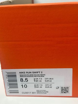 Nike Run Swift 2 Talla 42 Verde Negro Unisex