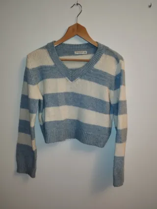 Jersey Stradivarius Rayas Azul y Blanco