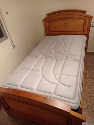 Dormitorio 3 piezas madera provenzal + colchón