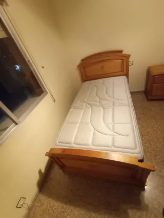 Dormitorio 3 piezas madera provenzal + colchón