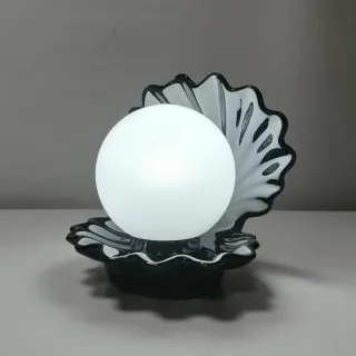 Lampada in ceramica nera anni '80