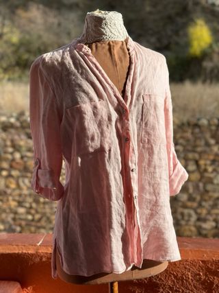 Camisa Lino Manga Larga