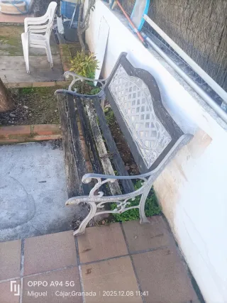 Banco de jardín madera y metal