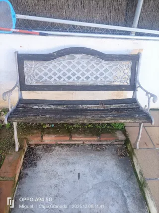 Banco de jardín madera y metal