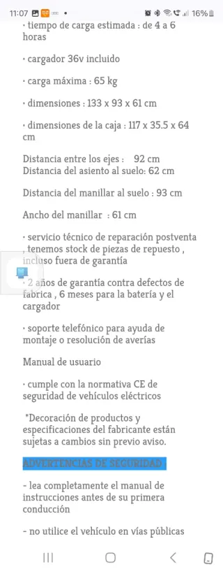 Mini moto eléctrica infantil