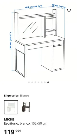 Mesa estudio Ikea Mickey con estantería