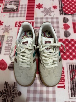 Adidas Gazelle Mujer Talla 36 Beige/Marrón