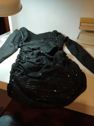 Vestido fiesta lentejuelas negro