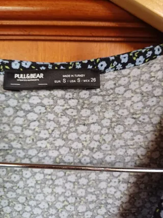 Vestido floral azul y verde