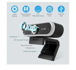 Webcam NIVEOLI Full HD 1080P c/ Micrófono