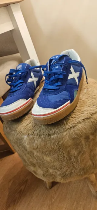 Zapatillas Munich Fútbol Azul/Blanco