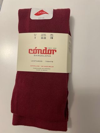 Leotardos niña Cóndor talla 8 burdeos