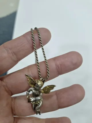 Colgante Ángel Plata y Oro