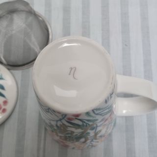 Tisaniera tazza con filtro ceramica floreale