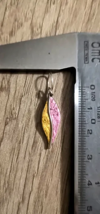 Colgante plata esmaltado oro y rosa