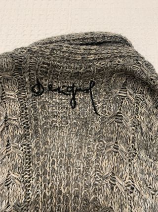 Chaqueta Desigual lana gris trenzada