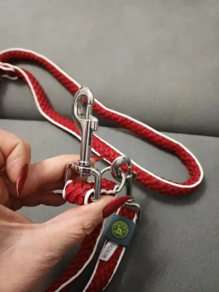 Guinzaglio Hunter rosso con bande riflettenti