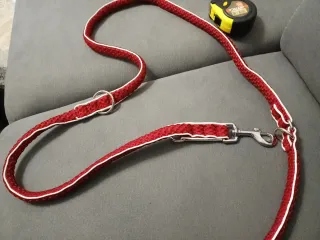 Guinzaglio Hunter rosso con bande riflettenti