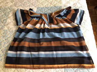 Blusa fluida lazos hombro rayas