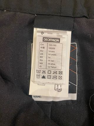 Pantalón de esquí junior negro con tirantes