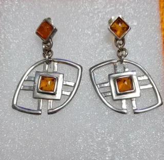 Pendientes Plata y Ámbar
