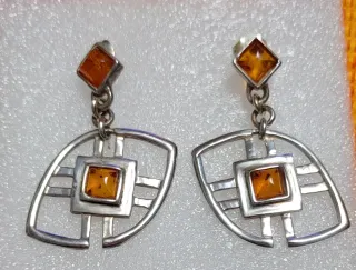 Pendientes Plata y Ámbar