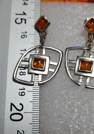 Pendientes Plata y Ámbar