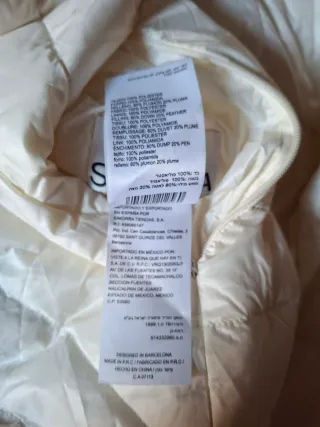 Chaqueta larga Simorra reversible beige y marfil