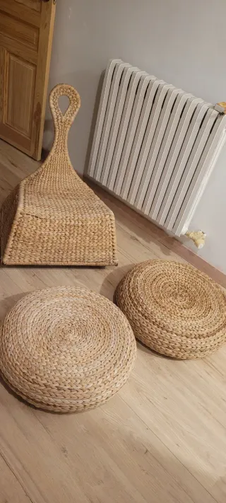 Sedili e dondolo in vimini