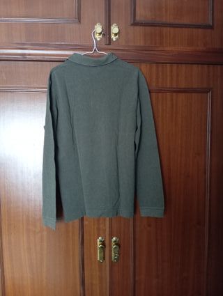 Polo Lacoste manga larga verde oscuro