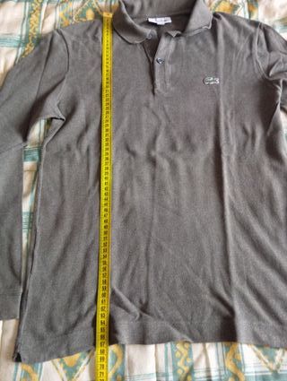 Polo Lacoste manga larga verde oscuro
