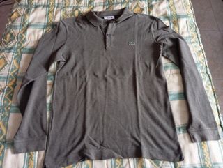 Polo Lacoste manga larga verde oscuro