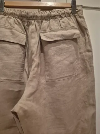 Pantalones de lino beige