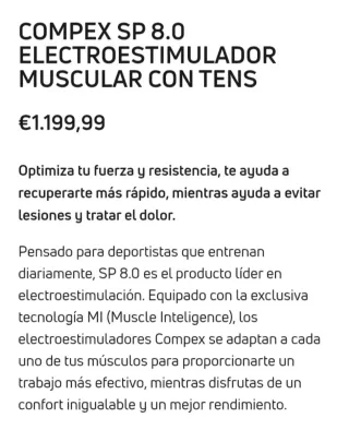 Compex SP 8.0 Electroestimulador