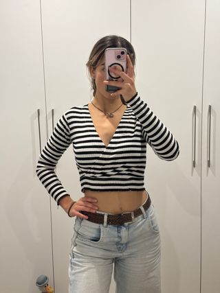 Camiseta de rayas manga larga
