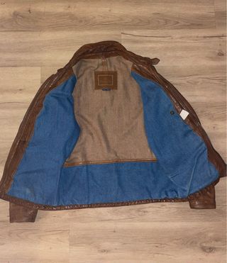 Chaqueta Cuero Marrón Massimo Dutti XL