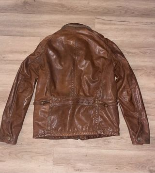 Chaqueta Cuero Marrón Massimo Dutti XL