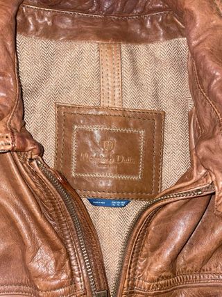 Chaqueta Cuero Marrón Massimo Dutti XL