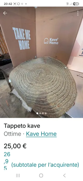 Tappeto rotondo Kave Home in juta
