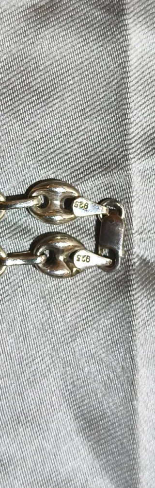 Bracciale in Argento 925 con Maglie a Forma di Grano di Caffè