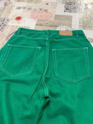 Calças de ganga verde